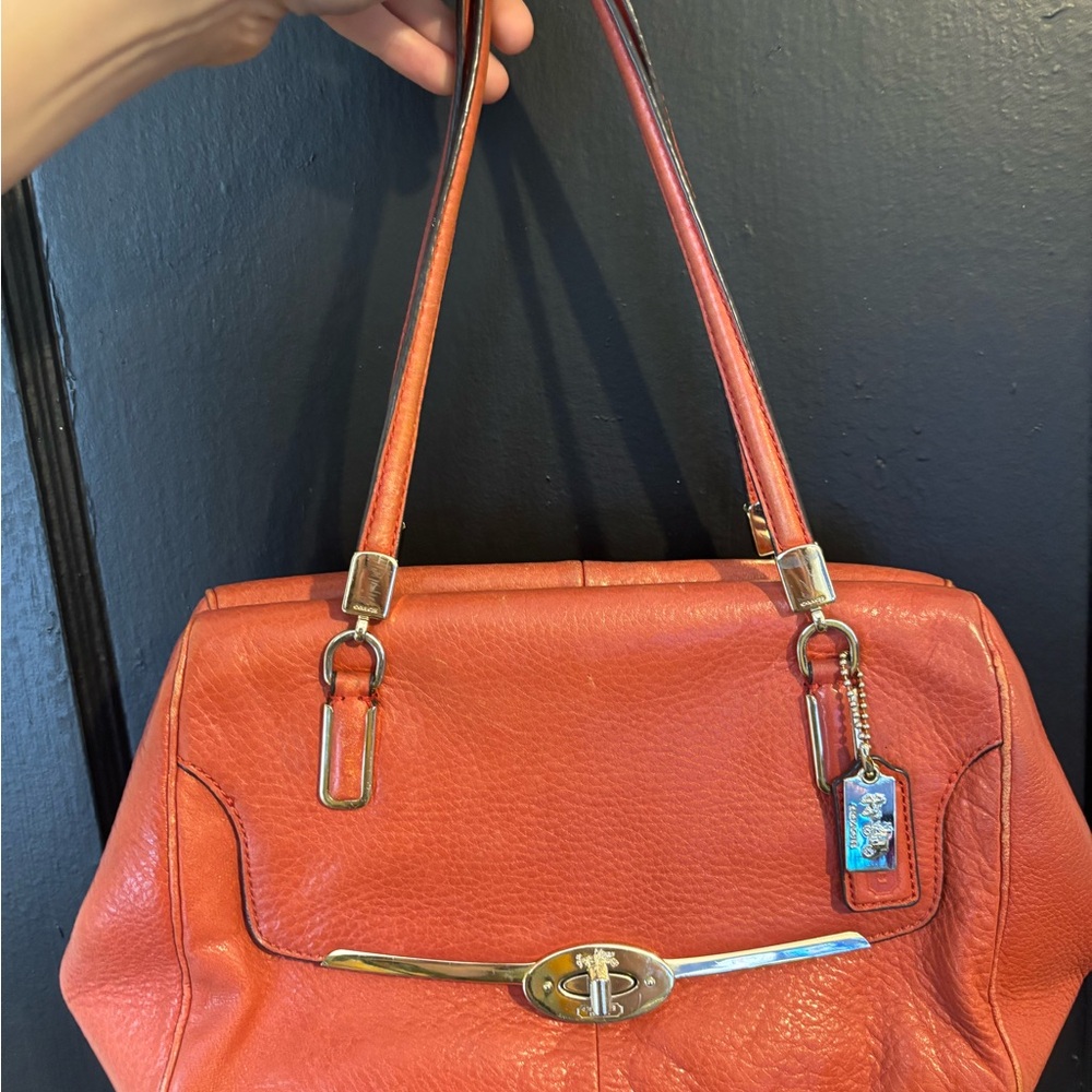 Coach Madison Madeline Orange Leather Shoulder/Crossbody Bag